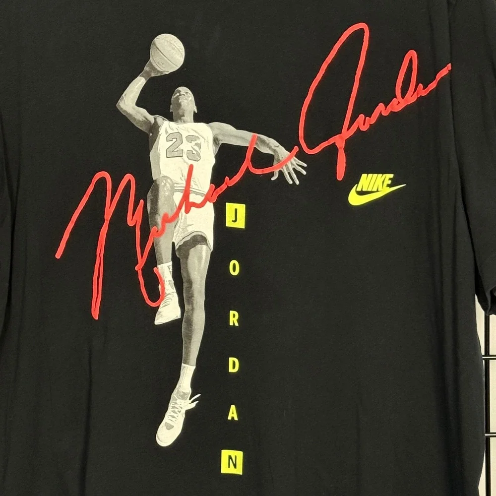 Jordan Graphic T-Shirt Mens 3XL Black Michael Jordan Signature Nike Logo Tee